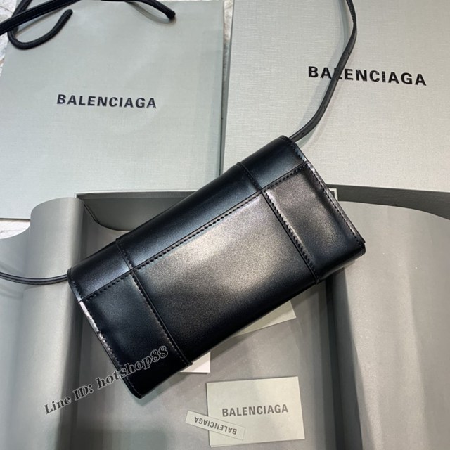 Balenciaga專櫃爆款女包 巴黎世家最新黑色沙漏B扣WOC單肩包斜挎包 fyj1290